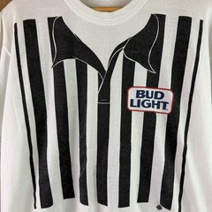 Vintage VTG 80s Faded Bud Light NFL Football Referee T-Shirt Stony Creek L USA