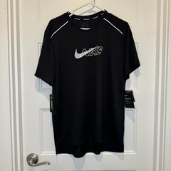 Nike Black Running Men’s Dri-Fit Miler Flash Short Sleeve Tee Shirt Size XL NWT