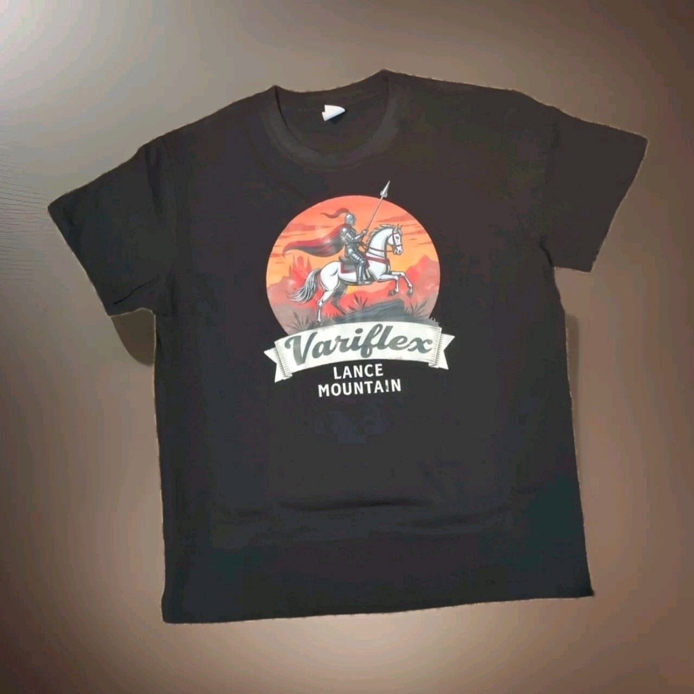 Lance Mountain Variflex Retro Skateboard T Design Large T-Shirt L Black Knight
