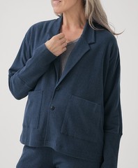 Pact Women’s Airplane Relaxed Blazer French Navy Heather Medium Top Outerwear