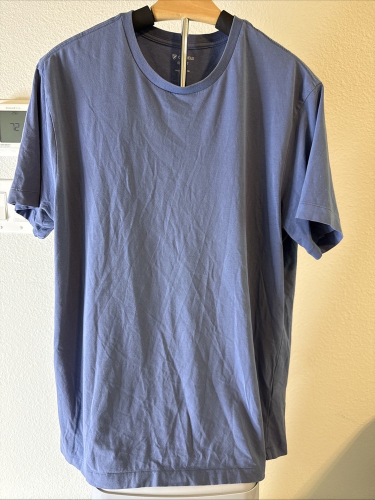 Daniel Cremieux Men’s Short Sleeve T-Shirt Pima Cotton Slim Fit Blue Size L