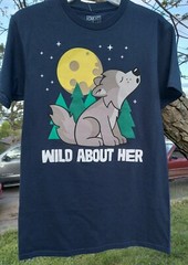 Great Wolf Lodge Sz S Unisex Wiley the Wolf Blue Wild About Her t-shirt NWT