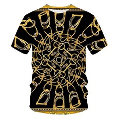 Men Unisex Baroque Golden 3D Print T-Shirt Crew Neck Streetwear Tee 2XS-5XL