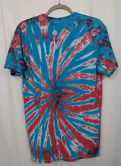 New Tie Dye Men’s Medium T-Shirt Blue Red Adult Multicolor Summer Spider