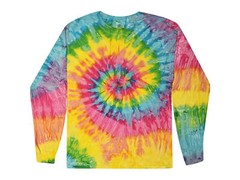 Long Sleeve Tie Dye T-Shirts Multicolor Adults & Kids Size Cotton Colortone