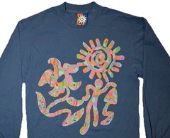 Extra Vitamins Be The Light 2 Sided Long Sleeve Trippy Hippie Floral Sun Shirt S