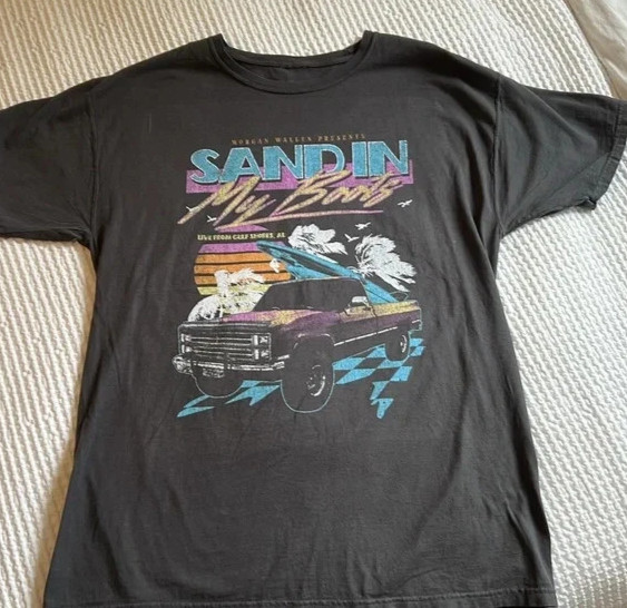 Morgan Wallen T-Shirt Sand In My Boots Vintage Concert Tee Country S-5XL