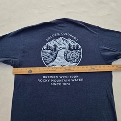 Tee Luv Coors Banquet Shirt Mens XL Blue Colorado Rocky Mountain Graphic Tee