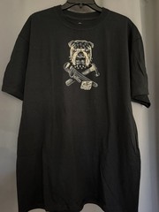 Vintage Liquid blue Black Graphic T-Shirt Bulldog Biker Motorcycle Print