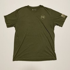 UA Freedom USA Flag Shirt Men’s Large Green Tactical Style Tee