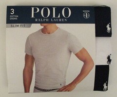 3 POLO RALPH LAUREN S M L XL SLIM FIT COTTON BLACK WHITE BLUE CREW NECK T SHIRTS