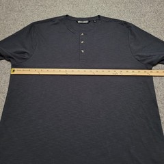 Travis Mathew Shirt Mens Extra Large Heather Black All Adrift Henley Soft Casual
