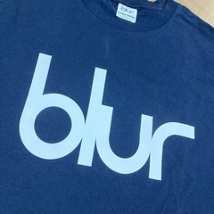 Blur GU Band T-Shirt Navy Blue Size M Britpop Oasis Radiohead Rock Tee Japan