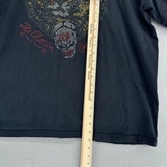 Y2K All Gravity AG The Natural Force The Chosen One Black Rhinestone Tiger Tee L