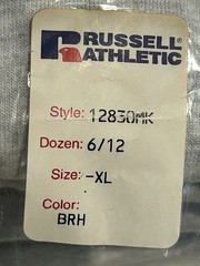 Vintage 90s Cropped T-shirt XL BOSS Russell Athletic Gray NUBLEND NOS