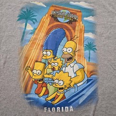 Universal Studios Simpsons Shirt Mens Large Gray Florida Theme Park Graphic Tee