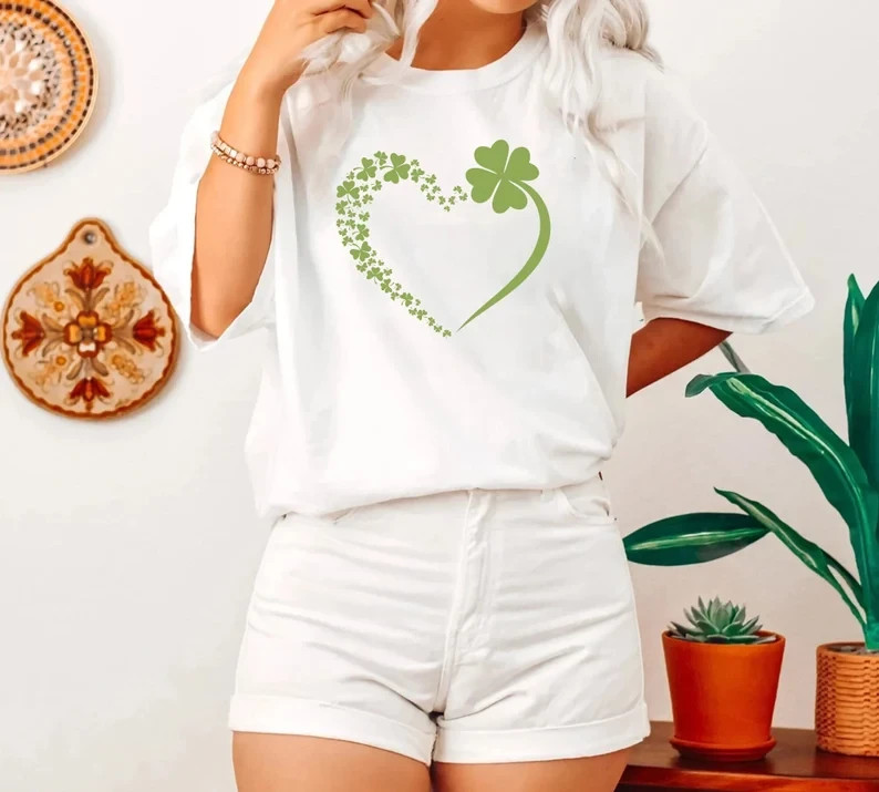 Heart Shamrock St Patrick’s Day Shirt Sweet Tee