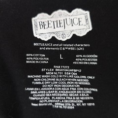 Beetlejuice T Shirt Mens Size Large Black Tim Burton Michael Keeton Movie