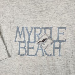 Vintage Myrtle Beach Shirt Mens XL Gray Embroidered Dolphin USA 90s Thrashed