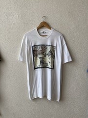 Vintage 1998 Tom Butler Winter Scene With A Mill Art Print T Shirt Graphic Tee