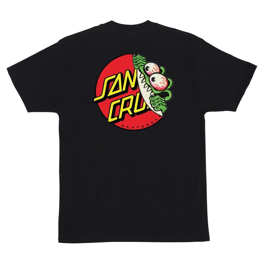 Santa Cruz BEWARE DOT Skateboard T Shirt BLACK