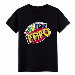 Unisex Retro FAFO Uno Classic Card Game Graphic Casual Shirt Streetwear Meme Tee