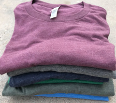 6 Pack 2XL shirt’s 5 Bella Canvas CVC3001 & 1 Blue AllMade, Assortment of Colors