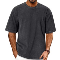 Oversized Tshirts for Men Short Sleeve Vintage Washed Basic Loose Tees 2026