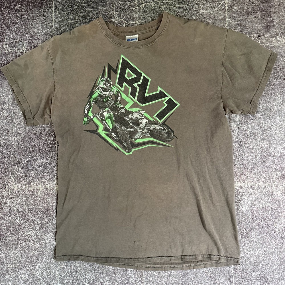 Men’s Vintage Y2K Monster Energy Ryan Villopoto RV1 Motocross AMA T Shirt Sz M