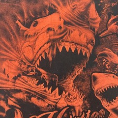Vintage Great White Shark Bloody All Over Print T Shirt Sz XXL Yazbek Tag Mexico