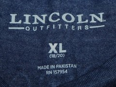 Lincoln Outfitters XL (18/20) Indigo Blue T-Shirt New without Tags