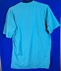 Vtg 90s Student Machine Graphic Tee Art Deco Lady Floral Hat Teal 100% cotton