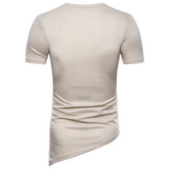 Men’s Irregular Shirt Short Sleeve Muscle Tee T-shirt Casual Top Blouse
