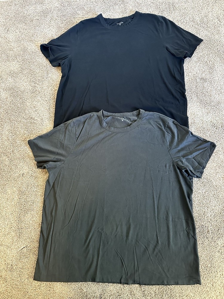 Lot of 2 Mott & Bow Shirts Mens 3XL Classic Crew Light Weight Black & Gray