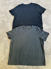 Lot of 2 Mott & Bow Shirts Mens 3XL Classic Crew Light Weight Black & Gray