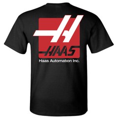HAAS Automation Machine Logo Men’s Black T-Shirt Size S to 5XL