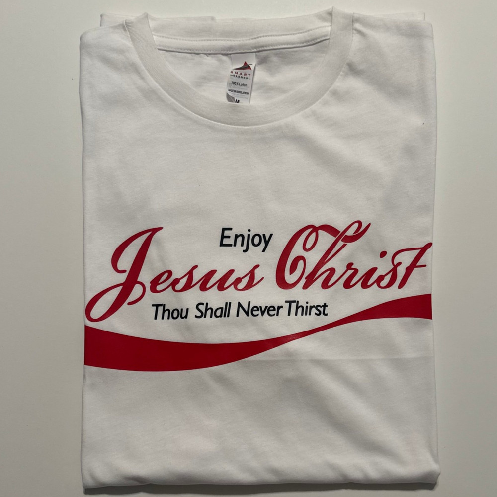 Enjoy Jesus Christ Cool T-Shirt Thou Shall Never Thirst Funny vintage Jesus Cola