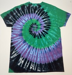 Tie Dye Swirl Adult Unisex T-Shirt Size XL Hand Dyed Multicolor Long Length Tee