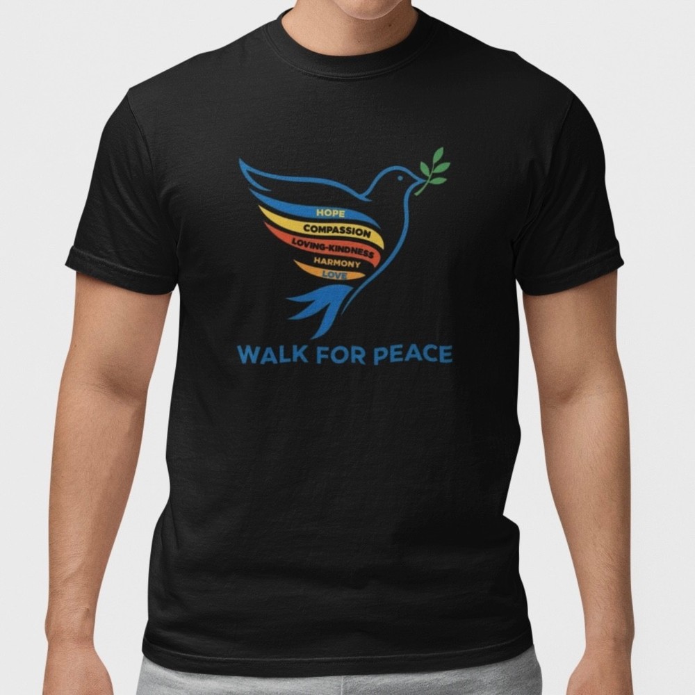Walk For Peace T-Shirt Dove Hope Love Compassion Graphic Tee Unisex