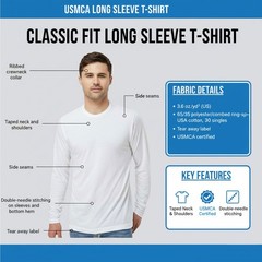 Gildan Men’s Poly-Rich Long Sleeve T-Shirt Crewneck Tee Shirts
