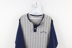 Vintage 70s Streetwear Mens Large Faded Pinstriped 3/4 Sleeve Raglan T-Shirt USA