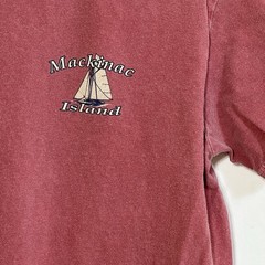 Mackinac Island Mich Double Sided Map Tourist Tee M Nautical Vacation T-Shirt