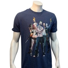 Suicide Squad DC Comic Harley Quinn Blue Graphic T-Shirt Tee Adult Large LG