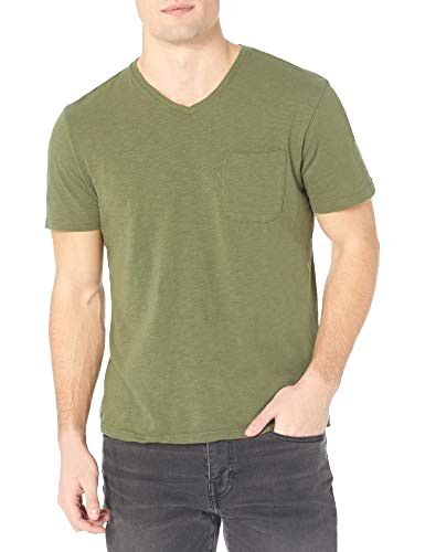 Amazon Brand – Goodthreads Men’s Lightweight Slub V-Neck Pocket TSmall