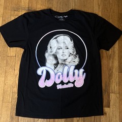 Dolly Black Graphic T-Shirt Unisex L (42/44) Cotton Jersey Music Crew Neck
