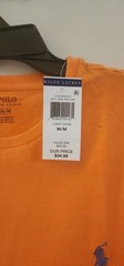 Polo Ralph Lauren Crew Neck Modern Classic-Fit T-Shirt Mens ORANGE BLUE PONY