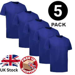 Mens Plain T-Shirt 5 Pack 100% Cotton Heavy Blend High Quality Short Sleeve Tee