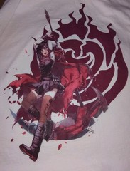 New RWBY Ruby Rose T-Shirt rooster teeth Loot Crate Exclusive size Large white