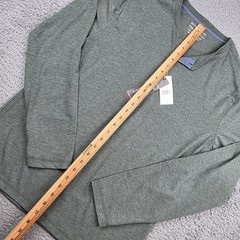Jachs New York Henley Mens Medium Army Green J22C-389-TP7 Heathered Stretch LS