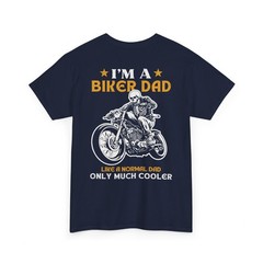 Biker Dad T-Shirt Skeleton BACK Graphic Tee Vintage Motorcycle Like Normal Dad